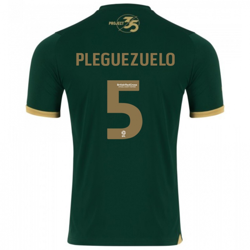 Gyermek Julio Pleguezuelo #5 Zöld Hazai Jersey 2023/24 Mez Póló Ing