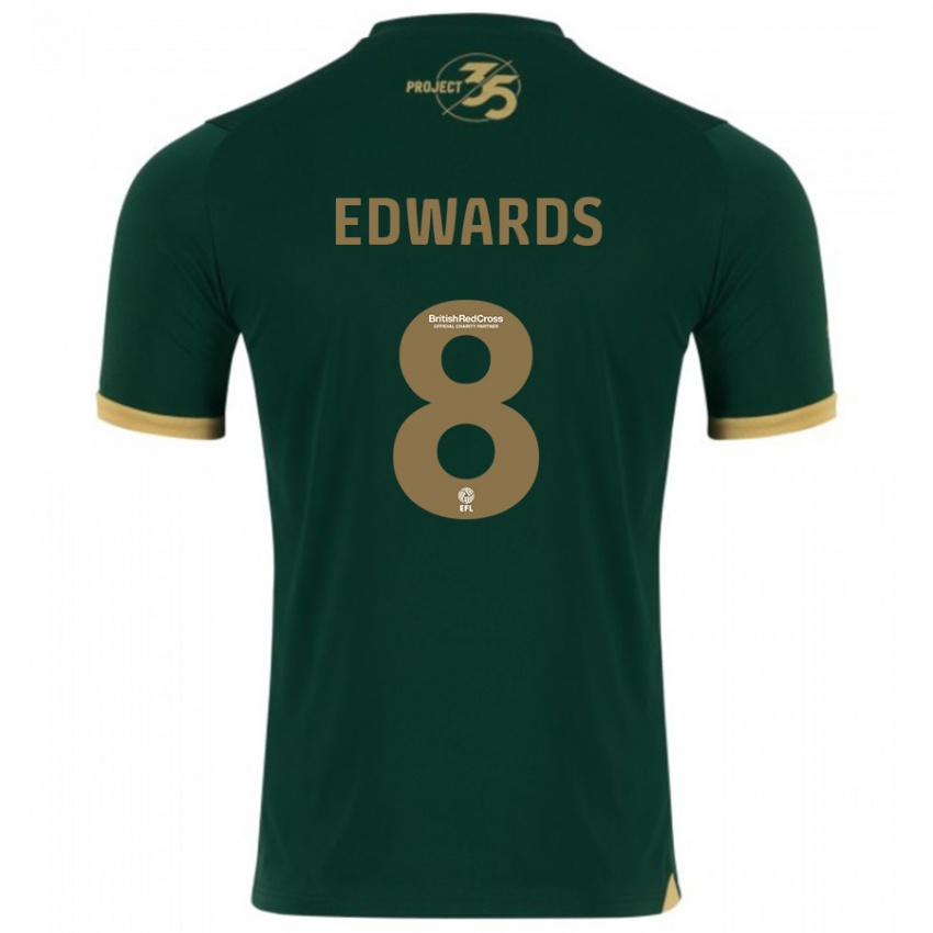 Gyermek Joe Edwards #8 Zöld Hazai Jersey 2023/24 Mez Póló Ing