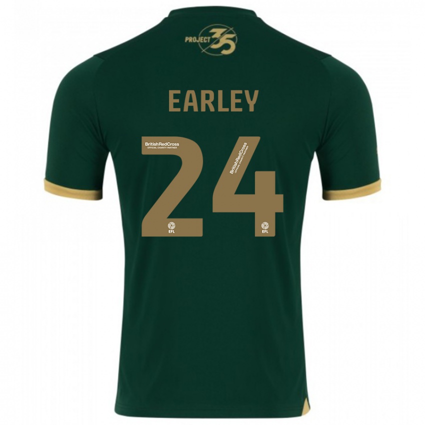 Gyermek Saxon Earley #24 Zöld Hazai Jersey 2023/24 Mez Póló Ing