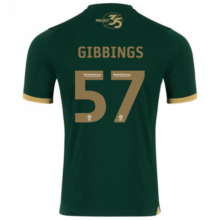 Gyermek Cole Gibbings #57 Zöld Hazai Jersey 2023/24 Mez Póló Ing