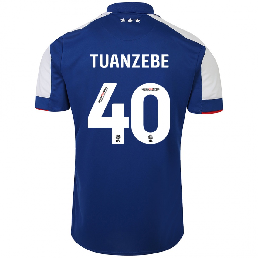 Gyermek Axel Tuanzebe #40 Kék Hazai Jersey 2023/24 Mez Póló Ing