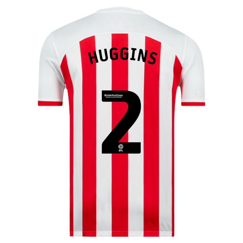 Gyermek Niall Huggins #2 Fehér Hazai Jersey 2023/24 Mez Póló Ing