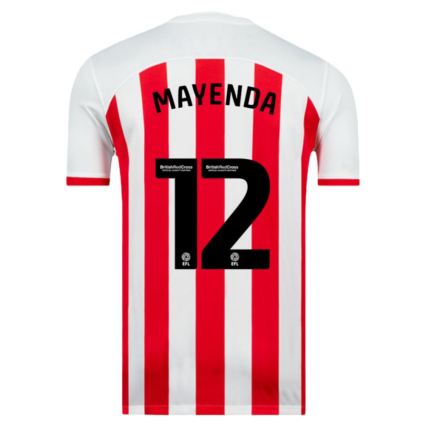 Gyermek Eliezer Mayenda #12 Fehér Hazai Jersey 2023/24 Mez Póló Ing