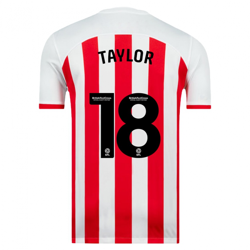 Gyermek Ellis Taylor #18 Fehér Hazai Jersey 2023/24 Mez Póló Ing