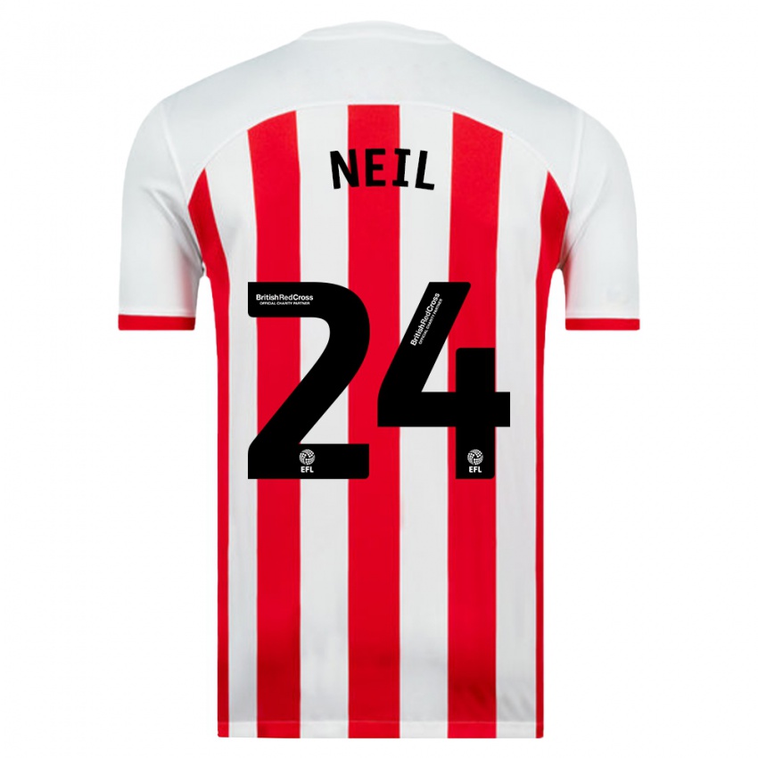 Gyermek Dan Neil #24 Fehér Hazai Jersey 2023/24 Mez Póló Ing