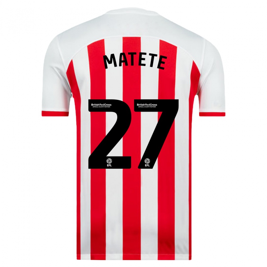 Gyermek Jay Matete #27 Fehér Hazai Jersey 2023/24 Mez Póló Ing