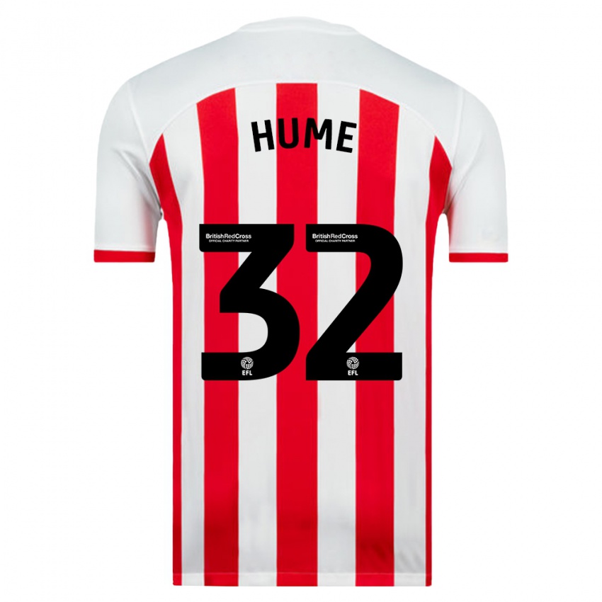 Gyermek Trai Hume #32 Fehér Hazai Jersey 2023/24 Mez Póló Ing