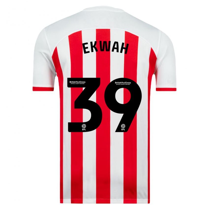 Gyermek Pierre Ekwah #39 Fehér Hazai Jersey 2023/24 Mez Póló Ing