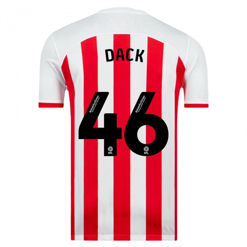 Gyermek Bradley Dack #46 Fehér Hazai Jersey 2023/24 Mez Póló Ing