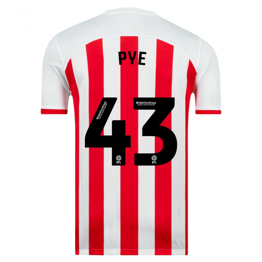 Gyermek Connor Pye #43 Fehér Hazai Jersey 2023/24 Mez Póló Ing