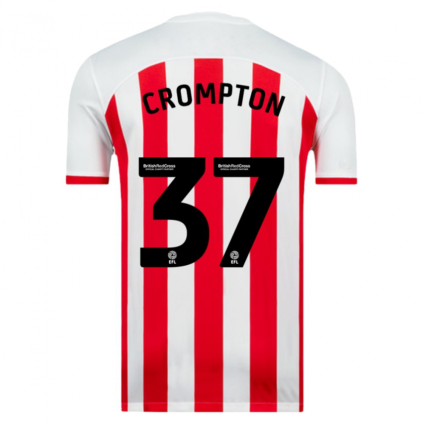 Gyermek Ben Crompton #37 Fehér Hazai Jersey 2023/24 Mez Póló Ing