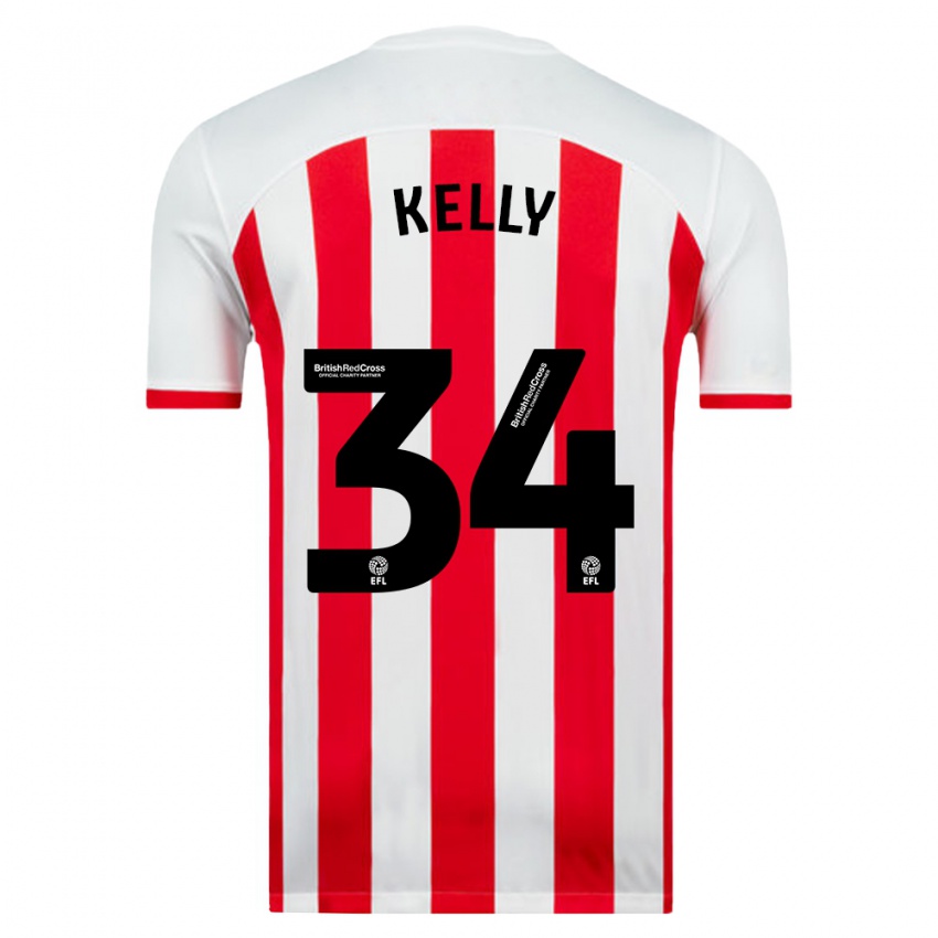 Gyermek Caden Kelly #34 Fehér Hazai Jersey 2023/24 Mez Póló Ing