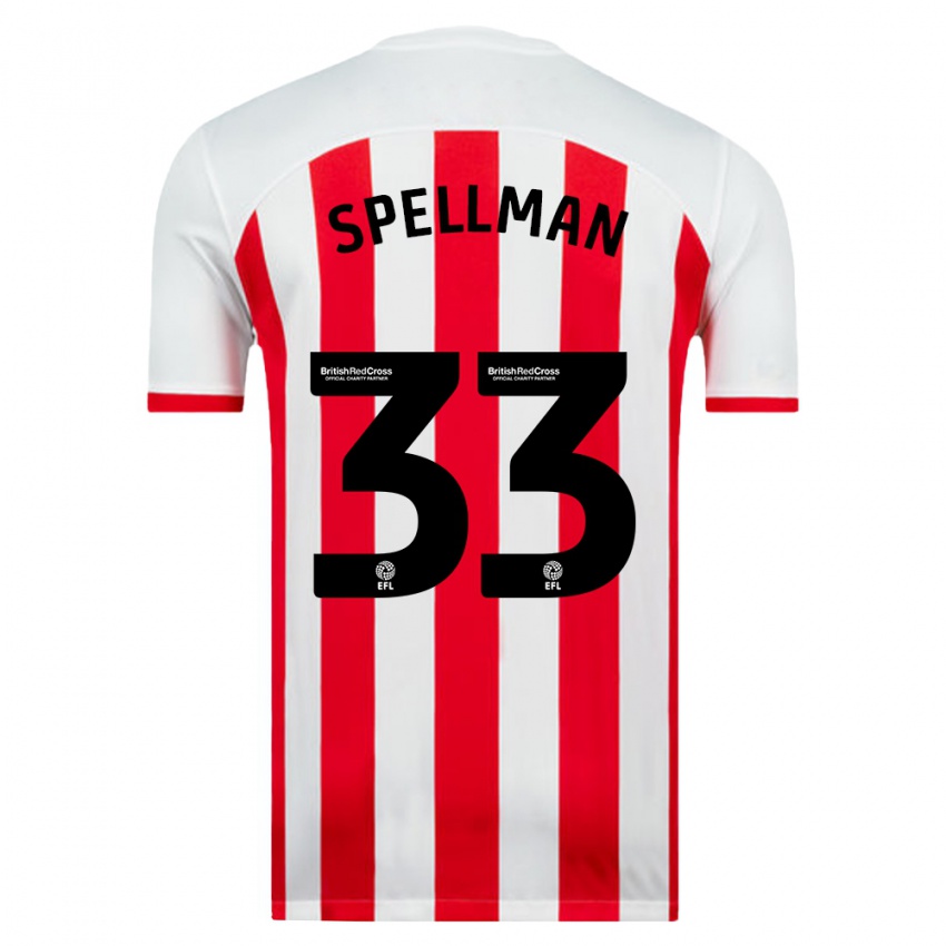 Gyermek Michael Spellman #33 Fehér Hazai Jersey 2023/24 Mez Póló Ing