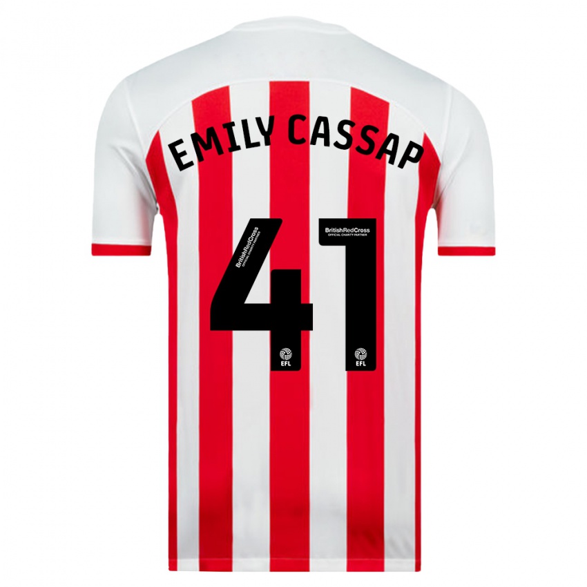 Gyermek Emily Cassap #41 Fehér Hazai Jersey 2023/24 Mez Póló Ing