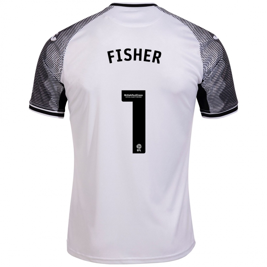 Gyermek Andy Fisher #1 Fehér Hazai Jersey 2023/24 Mez Póló Ing