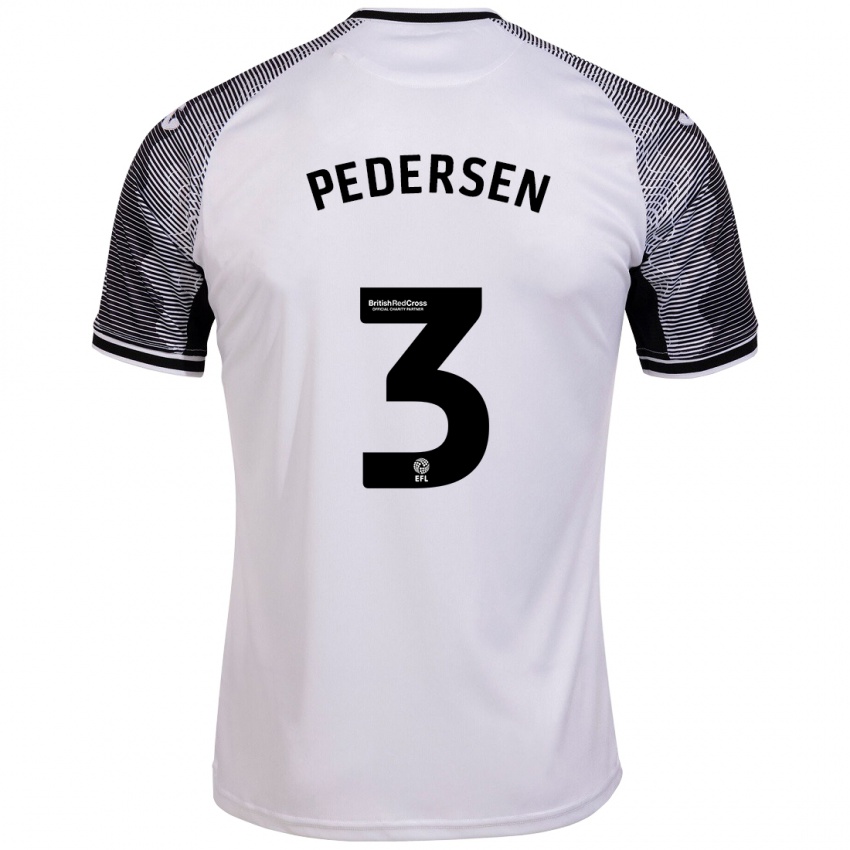 Gyermek Kristian Pedersen #3 Fehér Hazai Jersey 2023/24 Mez Póló Ing