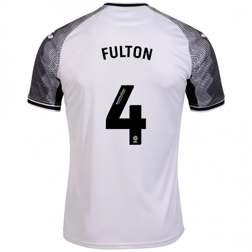 Gyermek Jay Fulton #4 Fehér Hazai Jersey 2023/24 Mez Póló Ing