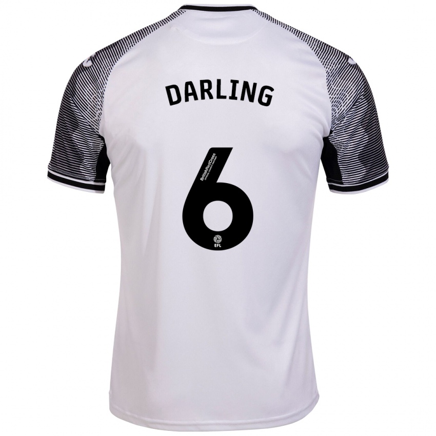 Gyermek Harry Darling #6 Fehér Hazai Jersey 2023/24 Mez Póló Ing