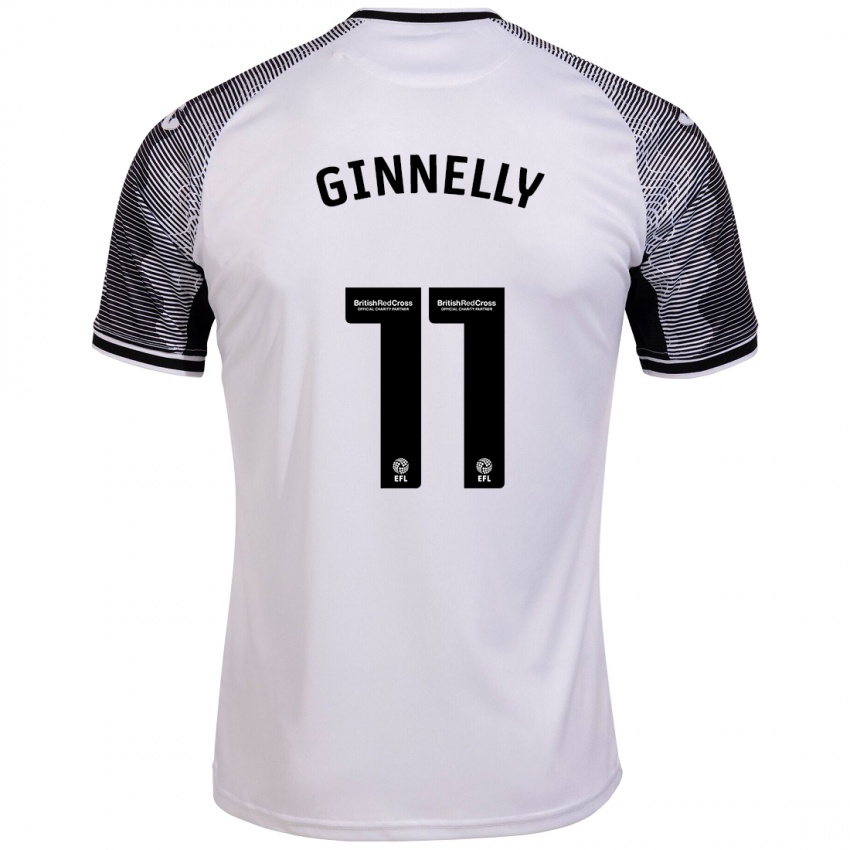 Gyermek Josh Ginnelly #11 Fehér Hazai Jersey 2023/24 Mez Póló Ing