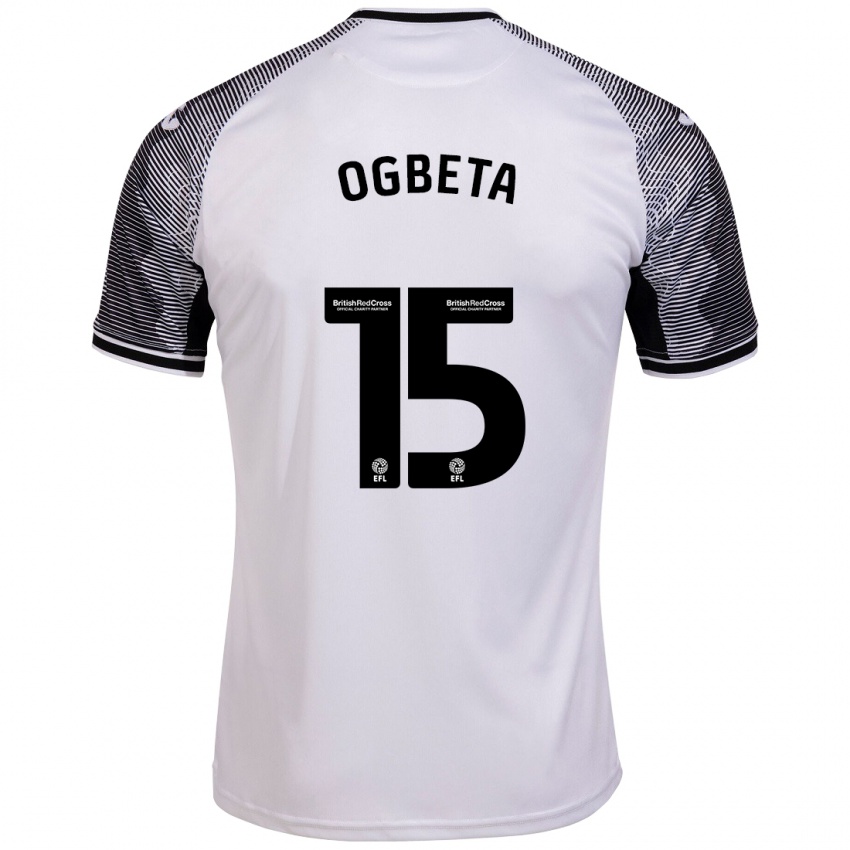 Gyermek Nathanael Ogbeta #15 Fehér Hazai Jersey 2023/24 Mez Póló Ing