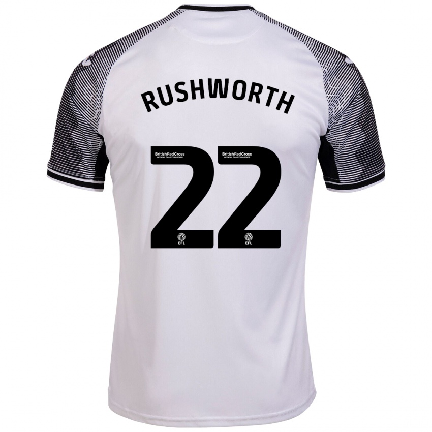 Gyermek Carl Rushworth #22 Fehér Hazai Jersey 2023/24 Mez Póló Ing