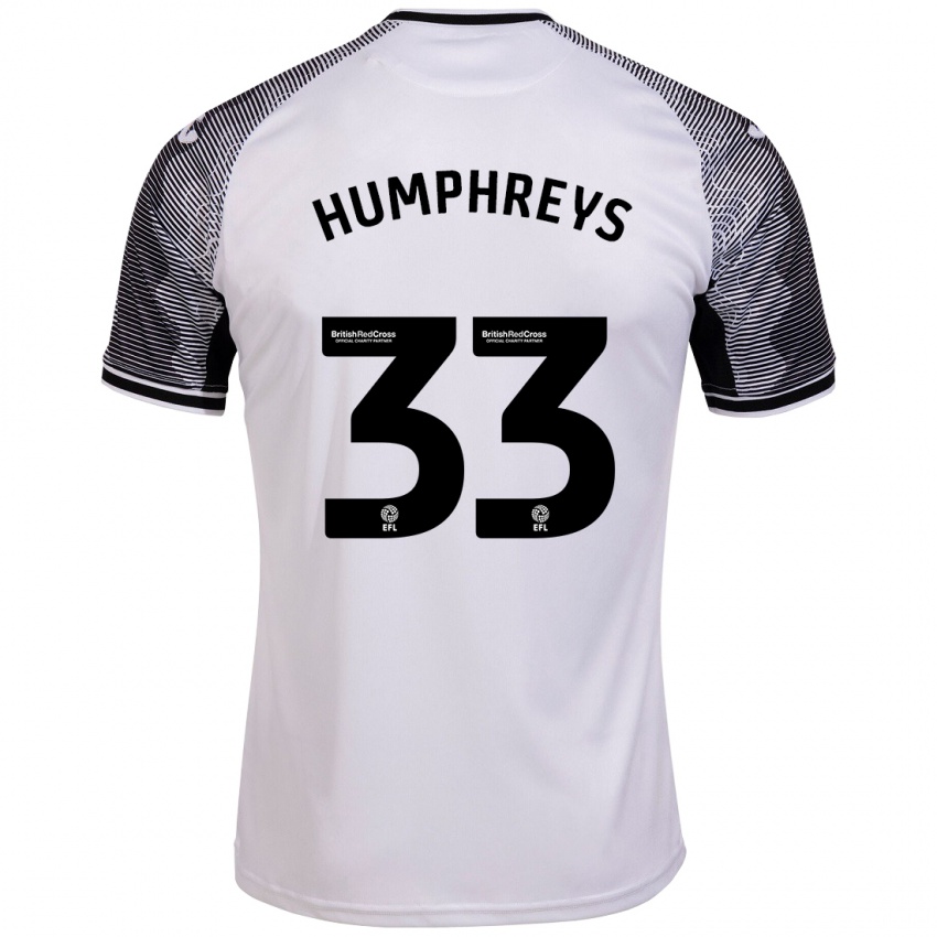 Gyermek Bashir Humphreys #33 Fehér Hazai Jersey 2023/24 Mez Póló Ing