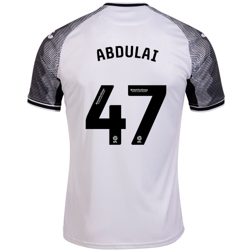 Gyermek Azeem Abdulai #47 Fehér Hazai Jersey 2023/24 Mez Póló Ing