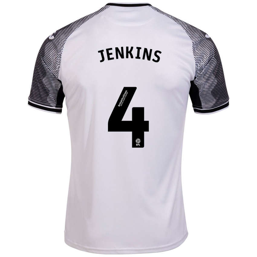 Gyermek Shaunna Jenkins #4 Fehér Hazai Jersey 2023/24 Mez Póló Ing