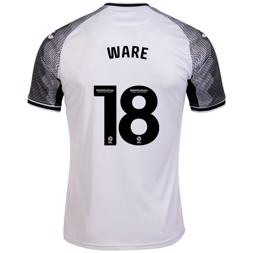 Gyermek Phoebe Ware #18 Fehér Hazai Jersey 2023/24 Mez Póló Ing