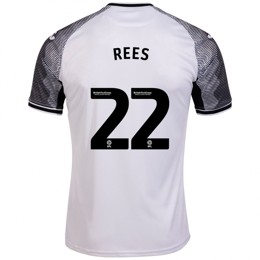 Gyermek Nia Rees #22 Fehér Hazai Jersey 2023/24 Mez Póló Ing