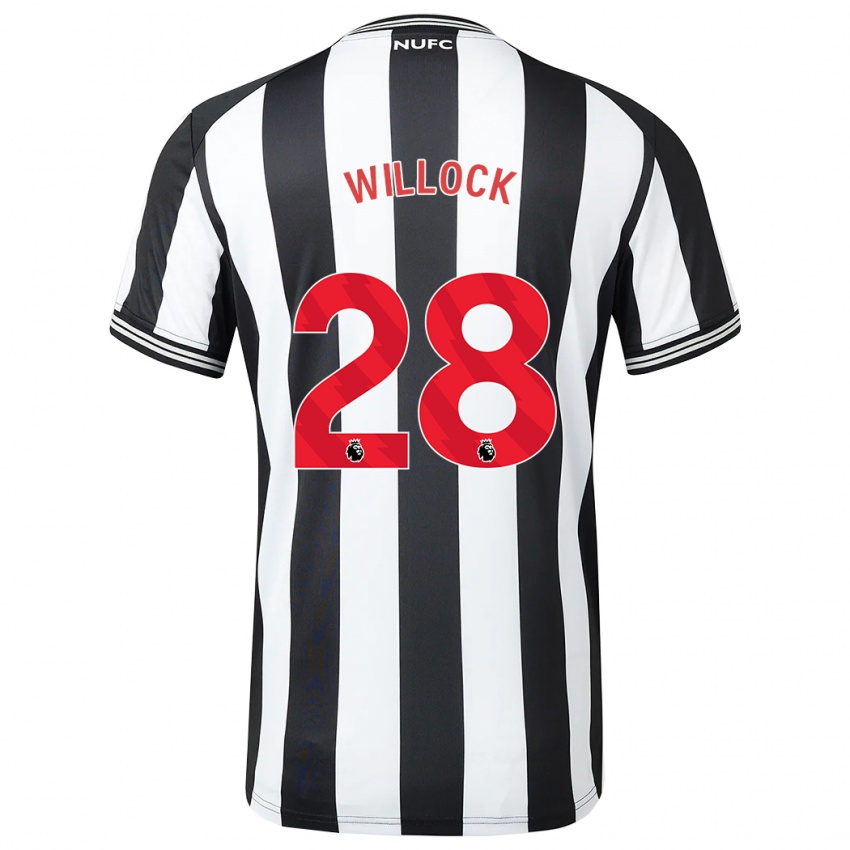 Gyermek Joe Willock #28 Fekete-Fehér Hazai Jersey 2023/24 Mez Póló Ing