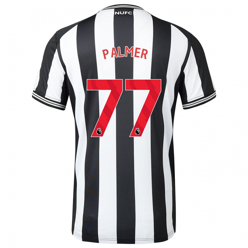 Gyermek Darren Palmer #77 Fekete-Fehér Hazai Jersey 2023/24 Mez Póló Ing