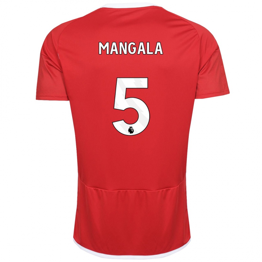 Gyermek Orel Mangala #5 Piros Hazai Jersey 2023/24 Mez Póló Ing