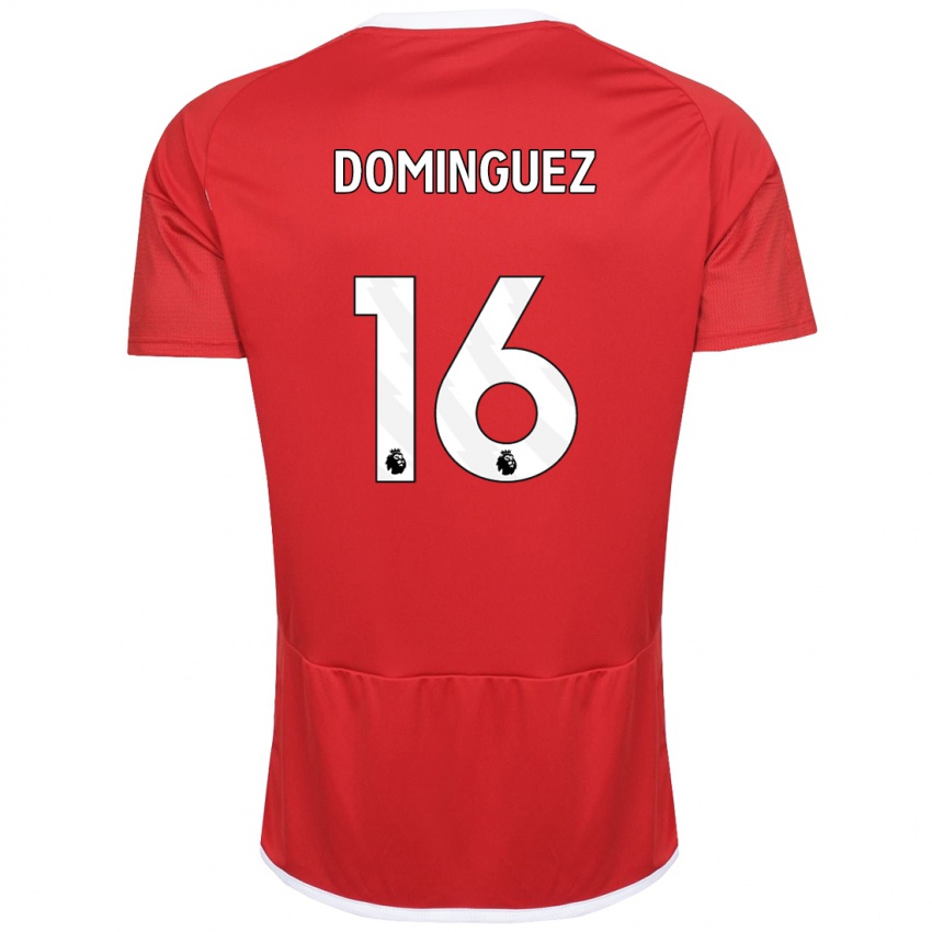 Gyermek Nicolás Domínguez #16 Piros Hazai Jersey 2023/24 Mez Póló Ing