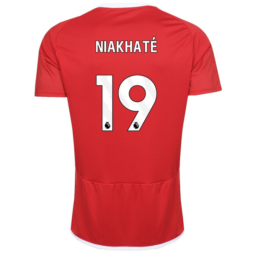 Gyermek Moussa Niakhaté #19 Piros Hazai Jersey 2023/24 Mez Póló Ing