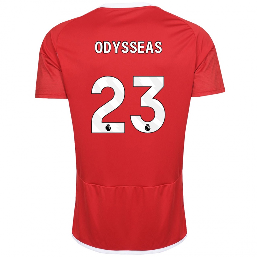 Gyermek Odysseas Vlachodimos #23 Piros Hazai Jersey 2023/24 Mez Póló Ing