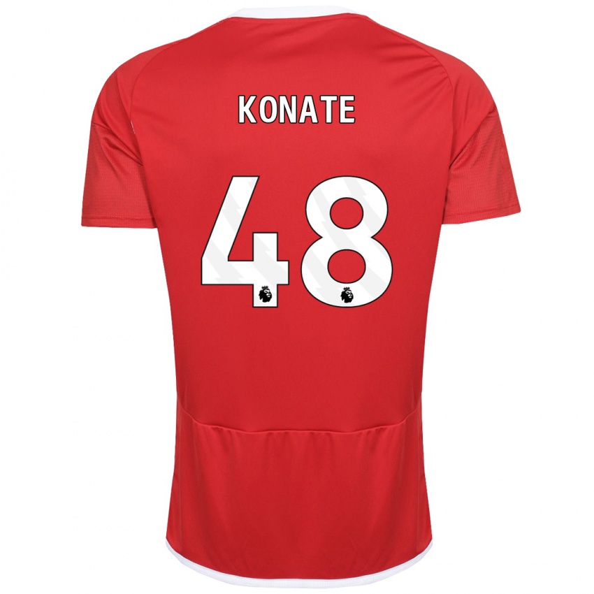 Gyermek Ateef Konaté #48 Piros Hazai Jersey 2023/24 Mez Póló Ing