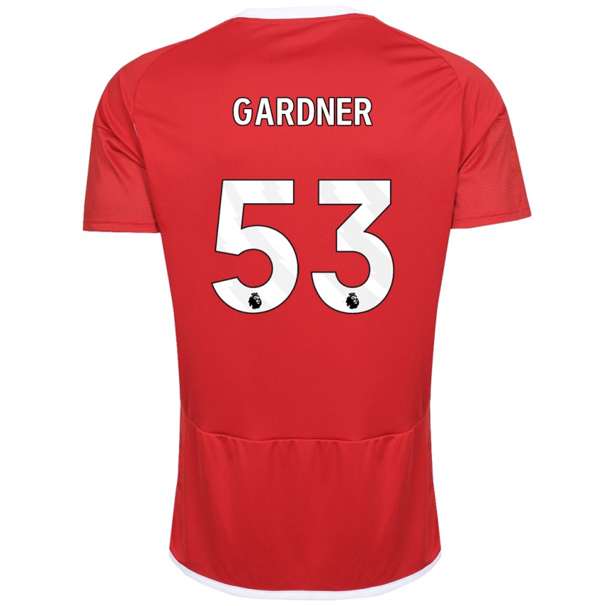 Gyermek Joe Gardner #53 Piros Hazai Jersey 2023/24 Mez Póló Ing