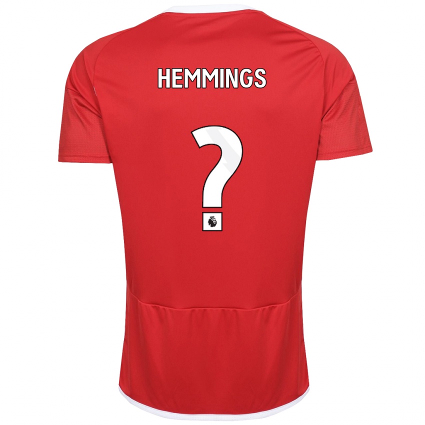 Gyermek George Hemmings #0 Piros Hazai Jersey 2023/24 Mez Póló Ing