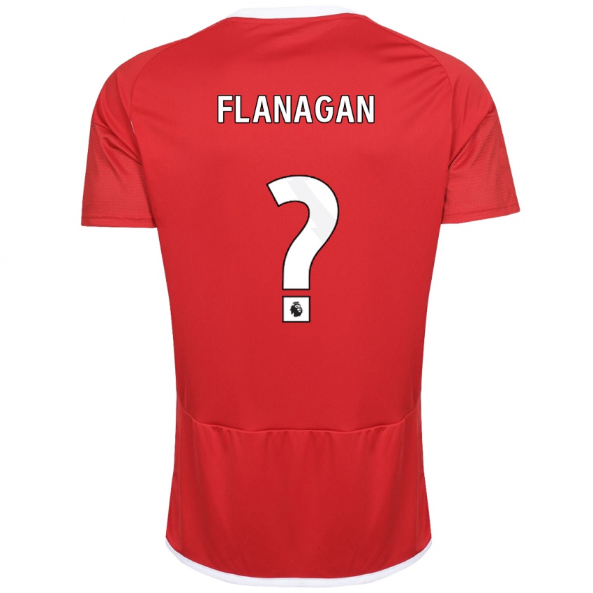 Gyermek Theo Flanagan #0 Piros Hazai Jersey 2023/24 Mez Póló Ing