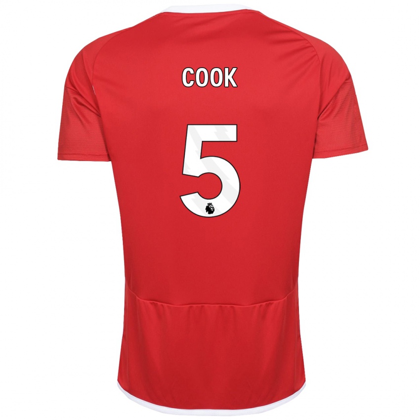 Gyermek Olivia Cook #5 Piros Hazai Jersey 2023/24 Mez Póló Ing