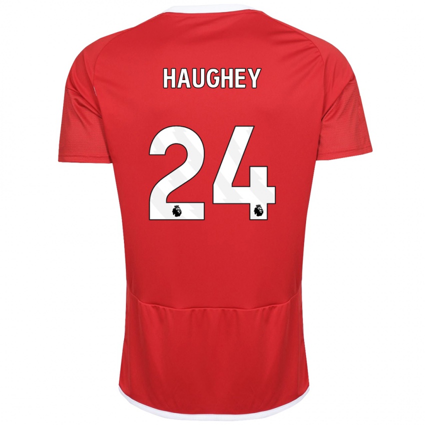 Gyermek Ella Haughey #24 Piros Hazai Jersey 2023/24 Mez Póló Ing