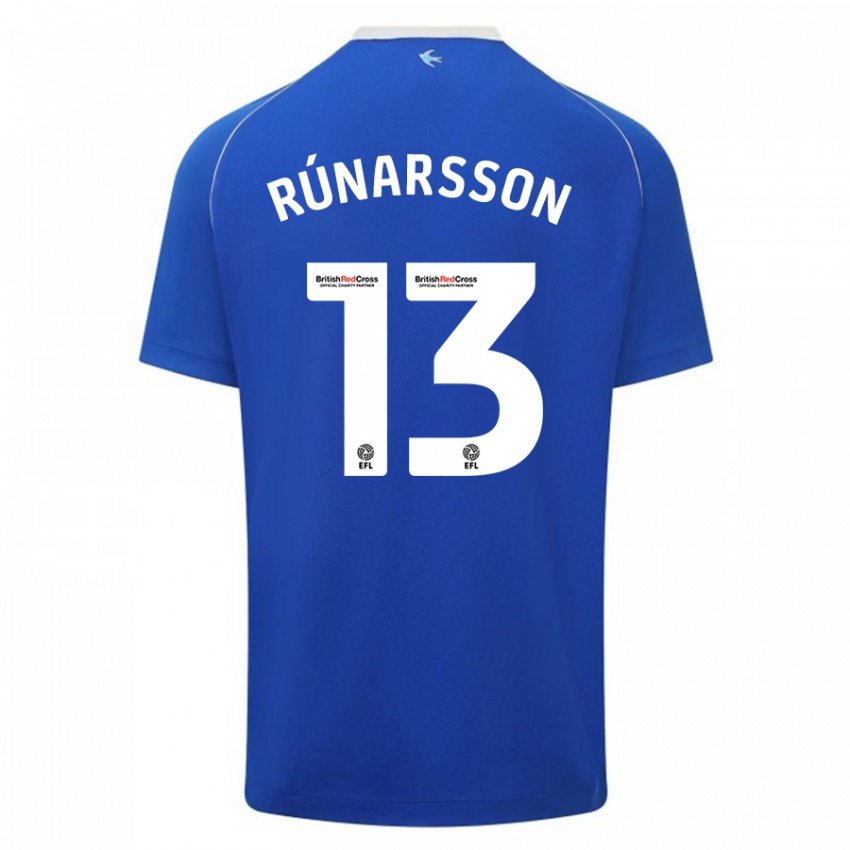 Gyermek Runar Alex Runarsson #13 Kék Hazai Jersey 2023/24 Mez Póló Ing