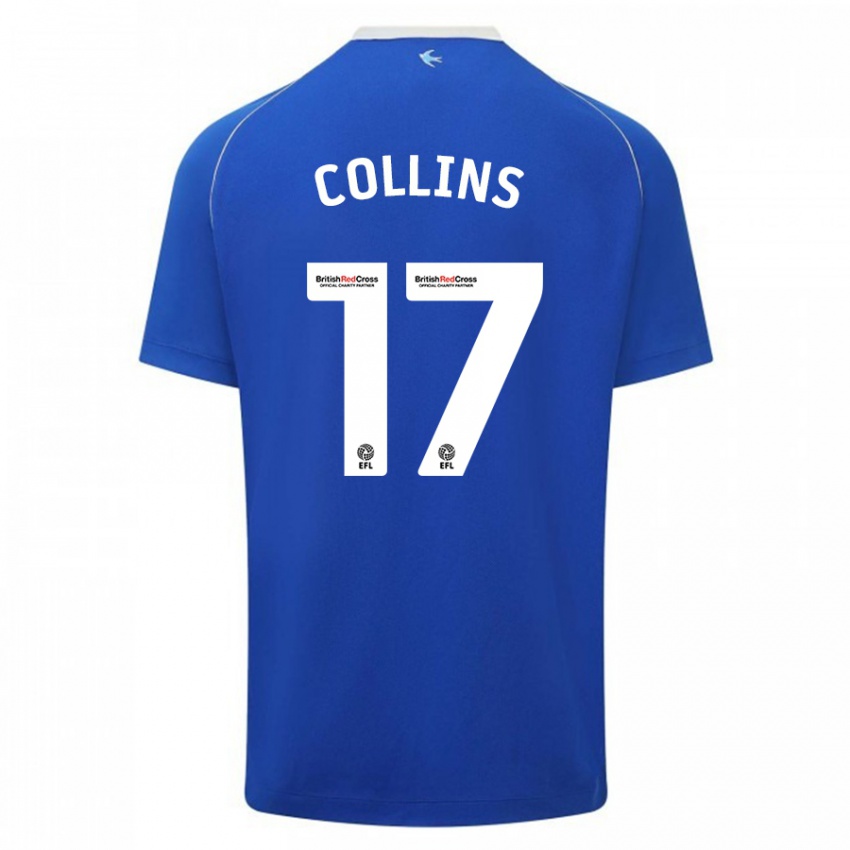 Gyermek Jamilu Collins #17 Kék Hazai Jersey 2023/24 Mez Póló Ing