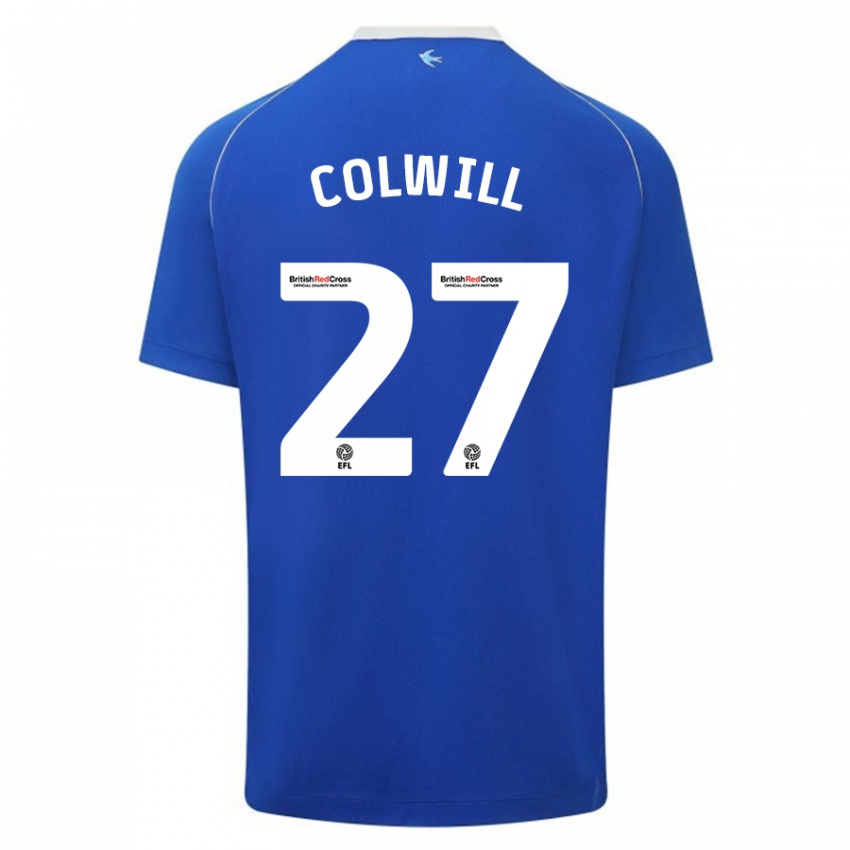 Gyermek Rubin Colwill #27 Kék Hazai Jersey 2023/24 Mez Póló Ing