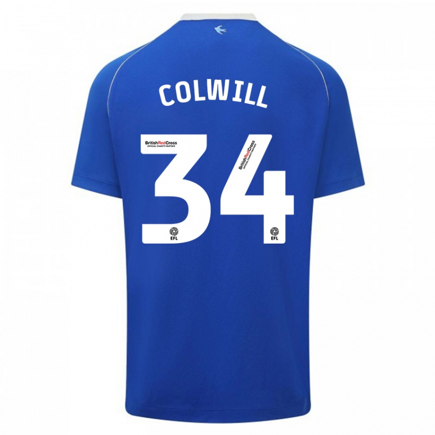 Gyermek Joel Colwill #34 Kék Hazai Jersey 2023/24 Mez Póló Ing