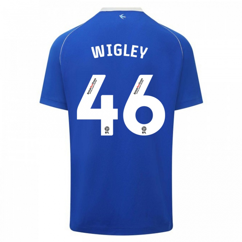 Gyermek Morgan Wigley #46 Kék Hazai Jersey 2023/24 Mez Póló Ing