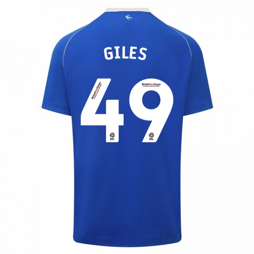 Gyermek Luey Giles #49 Kék Hazai Jersey 2023/24 Mez Póló Ing