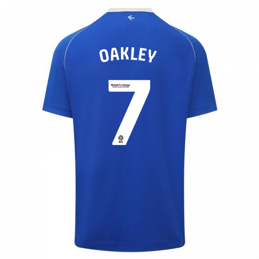 Gyermek Rhianne Oakley #7 Kék Hazai Jersey 2023/24 Mez Póló Ing