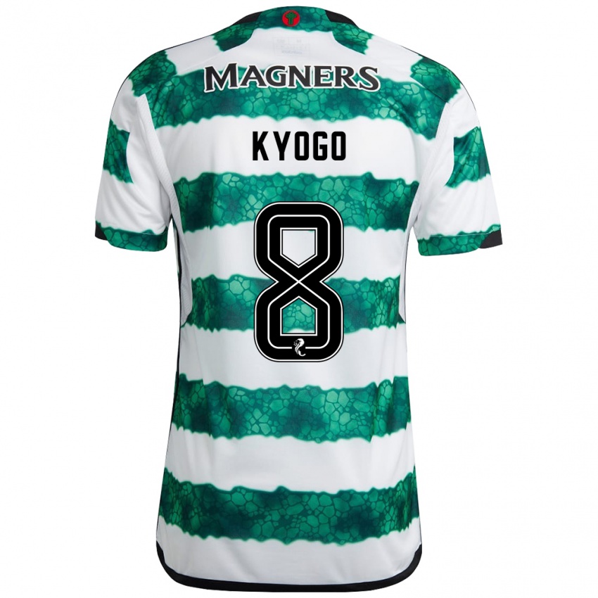 Gyermek Kyogo Furuhashi #8 Zöld Hazai Jersey 2023/24 Mez Póló Ing